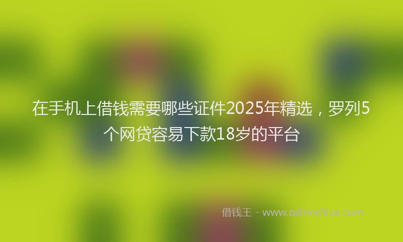 在手机上借钱需要哪些证件2025年精选，罗列5个网贷容易下款18岁的平台