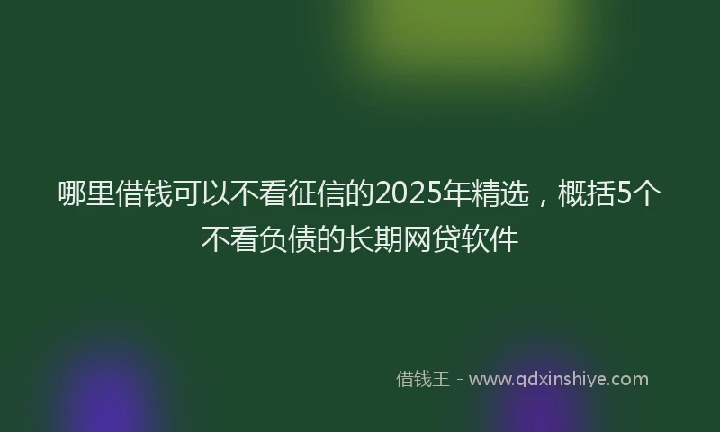 哪里借钱可以不看征信的2025年精选，概括5个不看负债的长期网贷软件