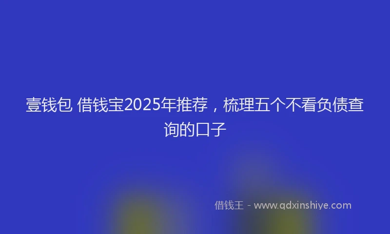 壹钱包 借钱宝2025年推荐，梳理五个不看负债查询的口子