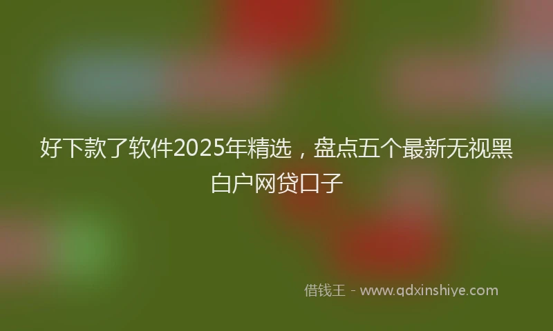 好下款了软件2025年精选，盘点五个最新无视黑白户网贷口子
