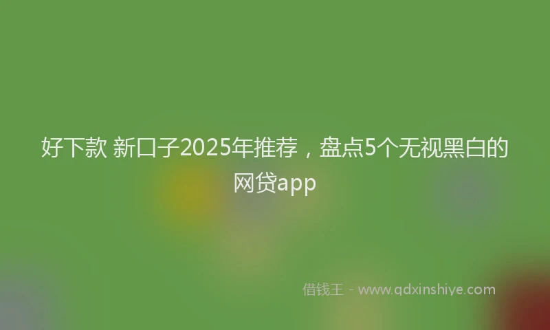 好下款 新口子2025年推荐，盘点5个无视黑白的网贷app