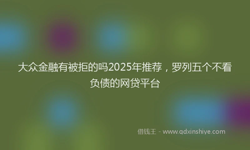 大众金融有被拒的吗2025年推荐，罗列五个不看负债的网贷平台