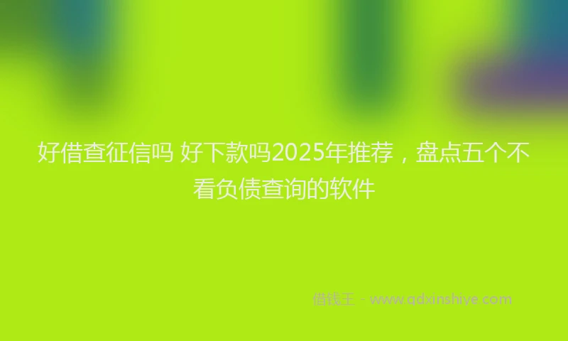 好借查征信吗 好下款吗2025年推荐，盘点五个不看负债查询的软件