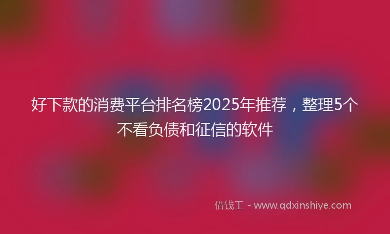 好下款的消费平台排名榜2025年推荐，整理5个不看负债和征信的软件