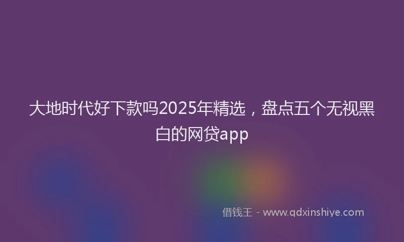 大地时代好下款吗2025年精选，盘点五个无视黑白的网贷app
