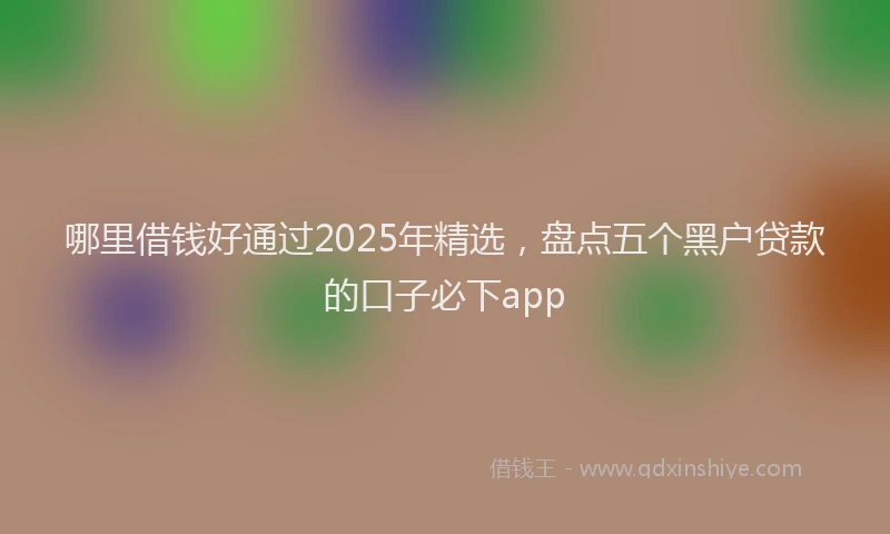 哪里借钱好通过2025年精选，盘点五个黑户贷款的口子必下app
