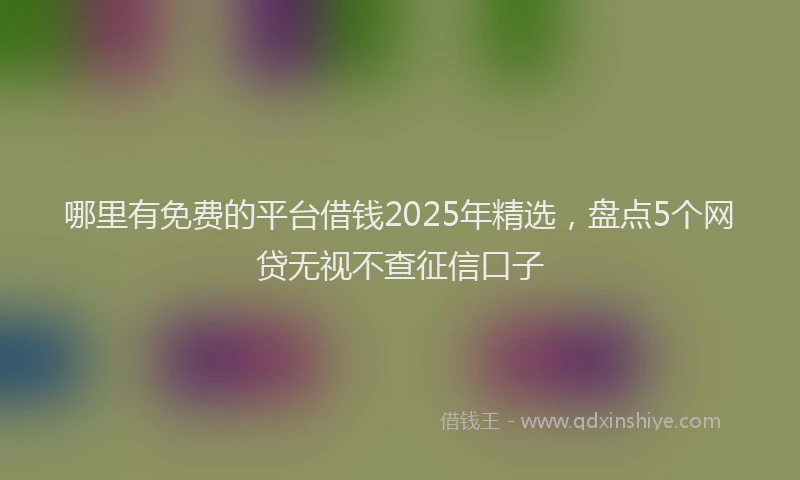 哪里有免费的平台借钱2025年精选，盘点5个网贷无视不查征信口子