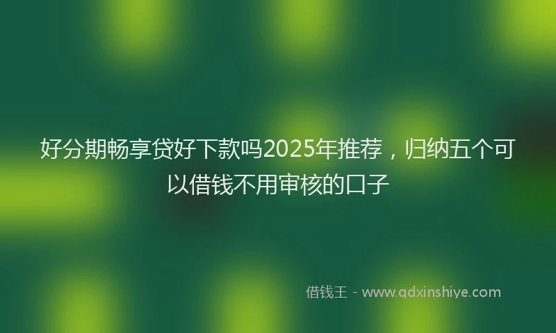 好分期畅享贷好下款吗2025年推荐，归纳五个可以借钱不用审核的口子