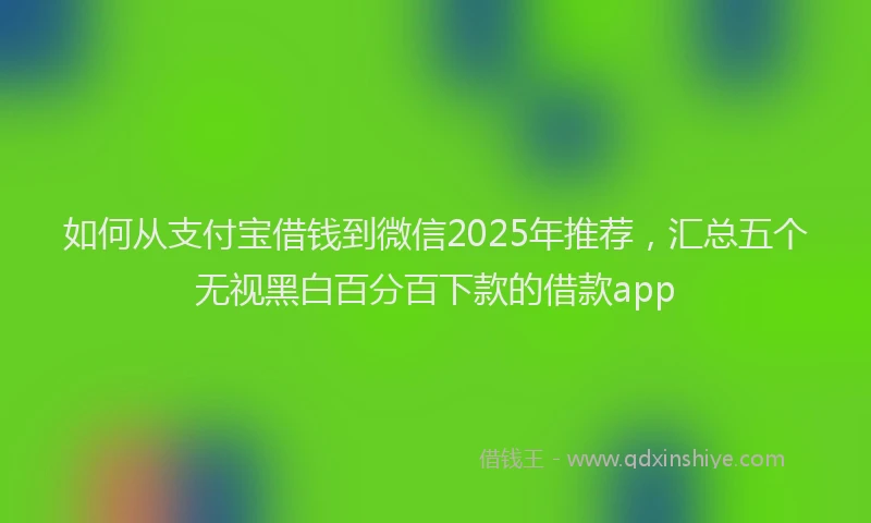 如何从支付宝借钱到微信2025年推荐，汇总五个无视黑白百分百下款的借款app