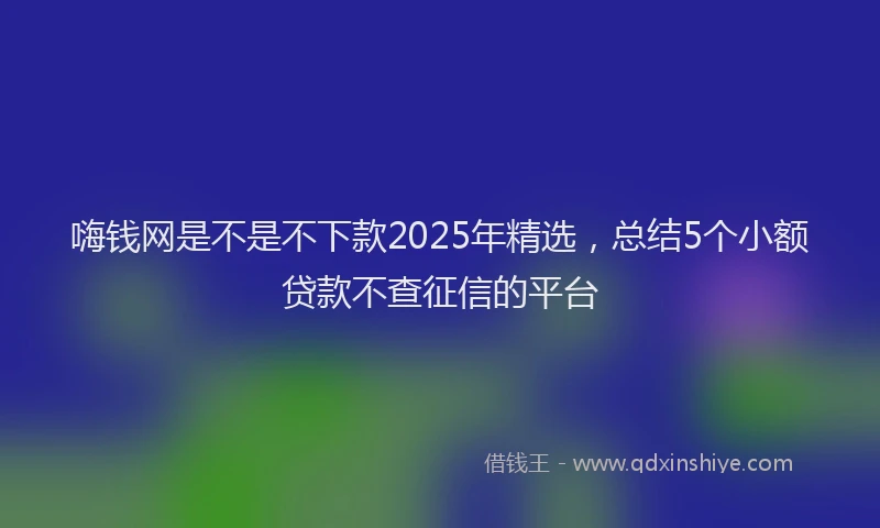 嗨钱网是不是不下款2025年精选，总结5个小额贷款不查征信的平台