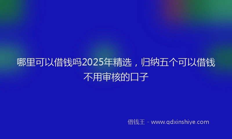 哪里可以借钱吗2025年精选，归纳五个可以借钱不用审核的口子