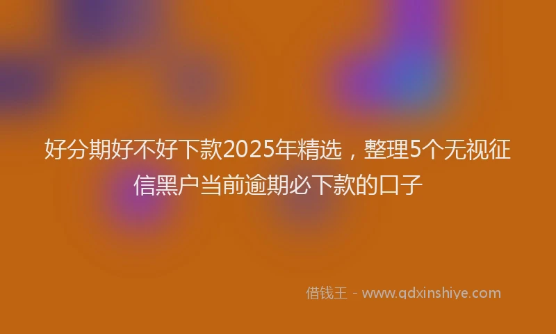 好分期好不好下款2025年精选，整理5个无视征信黑户当前逾期必下款的口子