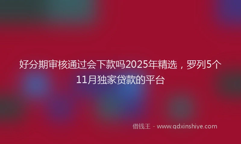 好分期审核通过会下款吗2025年精选，罗列5个11月独家贷款的平台