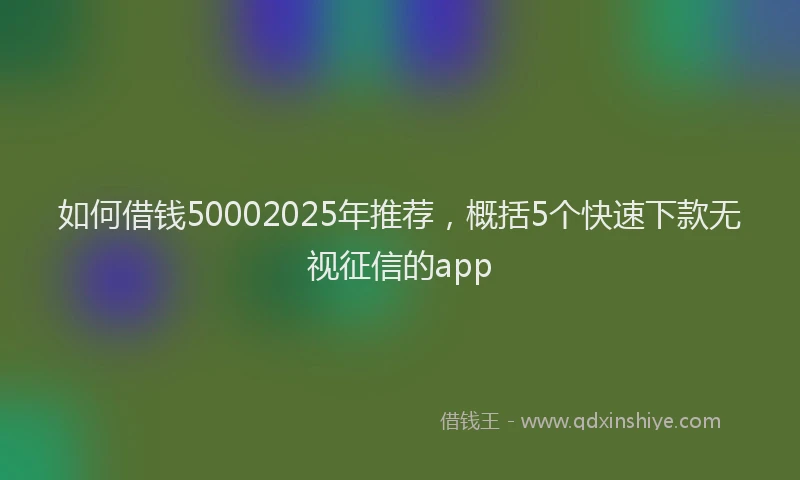 如何借钱50002025年推荐，概括5个快速下款无视征信的app