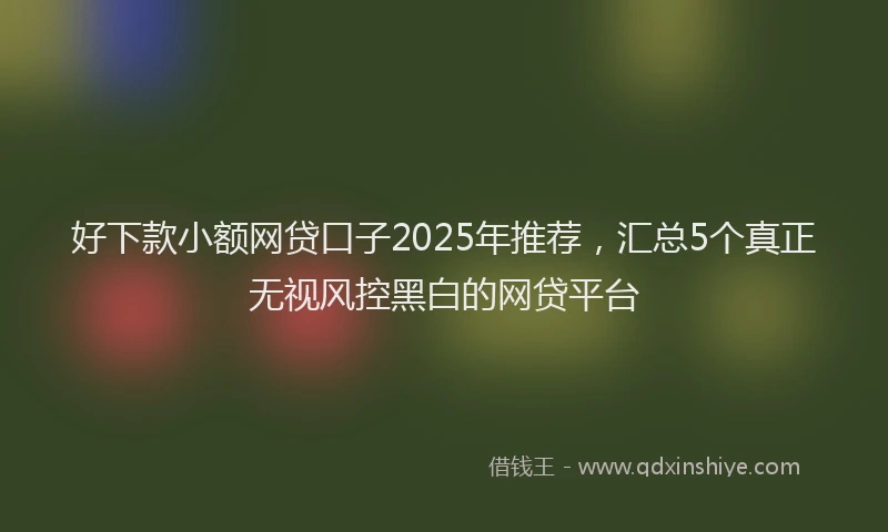 好下款小额网贷口子2025年推荐，汇总5个真正无视风控黑白的网贷平台