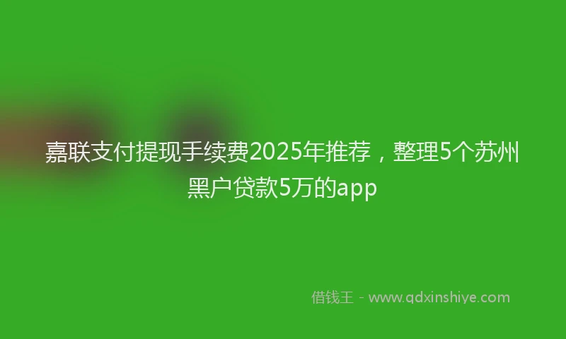 嘉联支付提现手续费2025年推荐，整理5个苏州黑户贷款5万的app