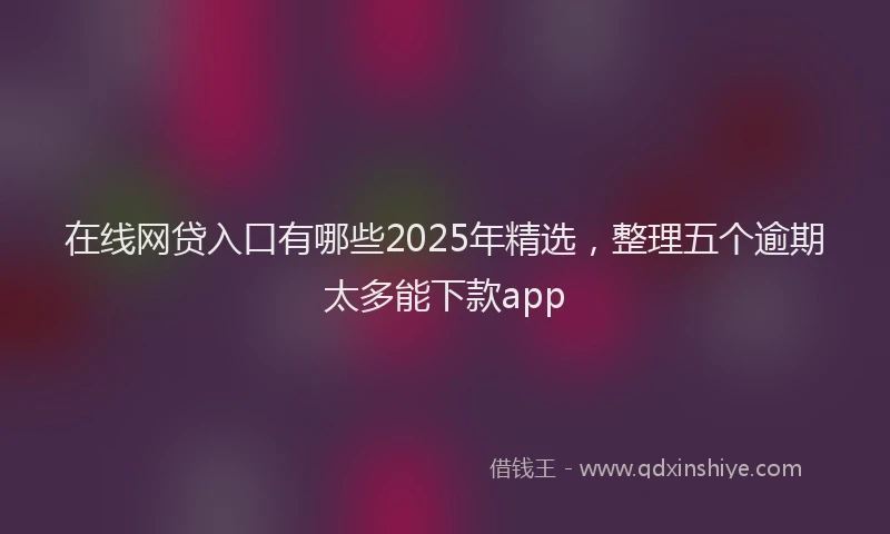在线网贷入口有哪些2025年精选，整理五个逾期太多能下款app