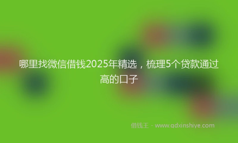 哪里找微信借钱2025年精选，梳理5个贷款通过高的口子