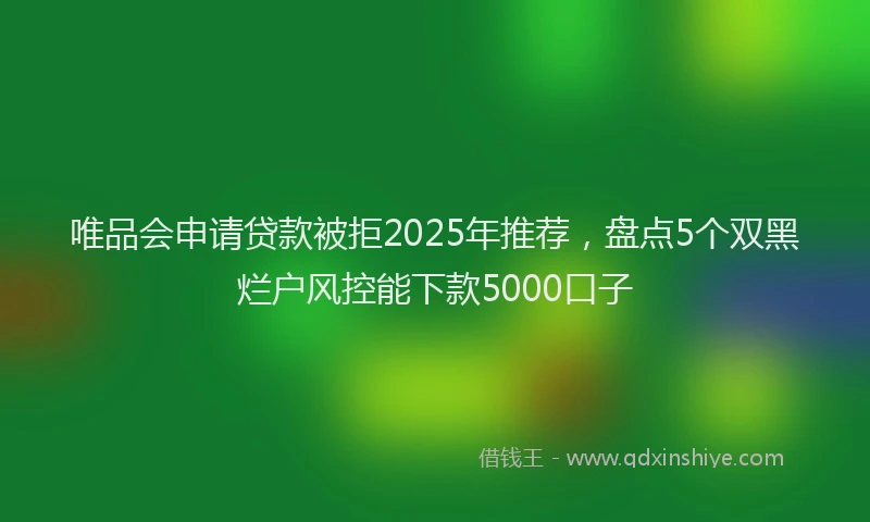 唯品会申请贷款被拒2025年推荐，盘点5个双黑烂户风控能下款5000口子
