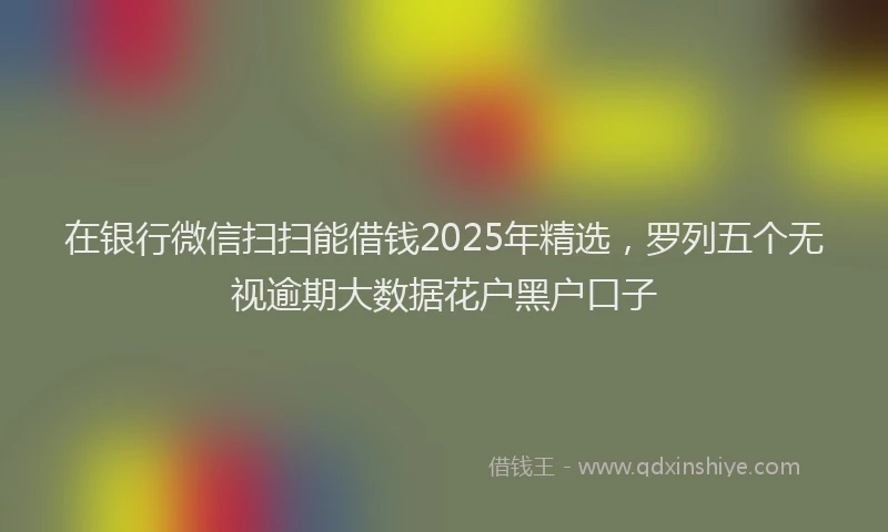 在银行微信扫扫能借钱2025年精选，罗列五个无视逾期大数据花户黑户口子