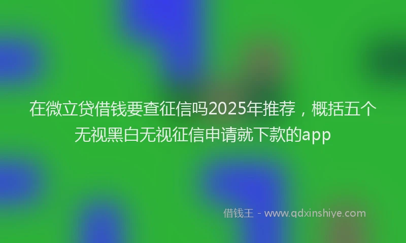 在微立贷借钱要查征信吗2025年推荐，概括五个无视黑白无视征信申请就下款的app