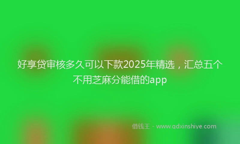 好享贷审核多久可以下款2025年精选，汇总五个不用芝麻分能借的app