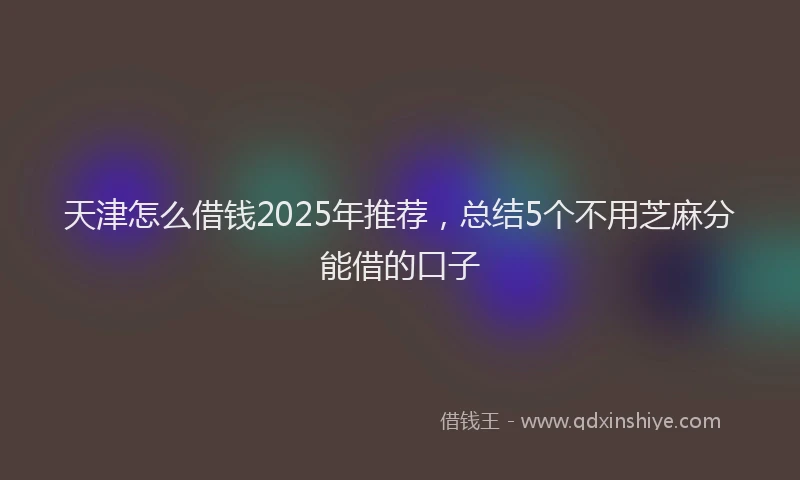 天津怎么借钱2025年推荐，总结5个不用芝麻分能借的口子