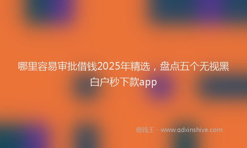 哪里容易审批借钱2025年精选，盘点五个无视黑白户秒下款app