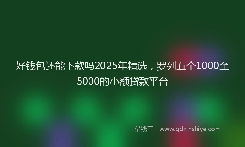 好钱包还能下款吗2025年精选，罗列五个1000至5000的小额贷款平台