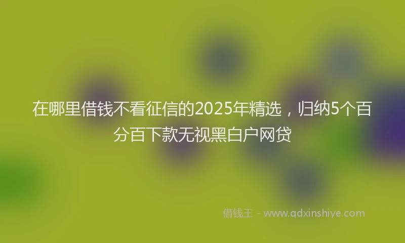 在哪里借钱不看征信的2025年精选，归纳5个百分百下款无视黑白户网贷