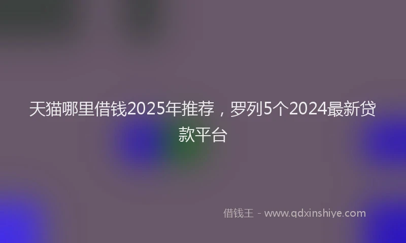 天猫哪里借钱2025年推荐，罗列5个2024最新贷款平台