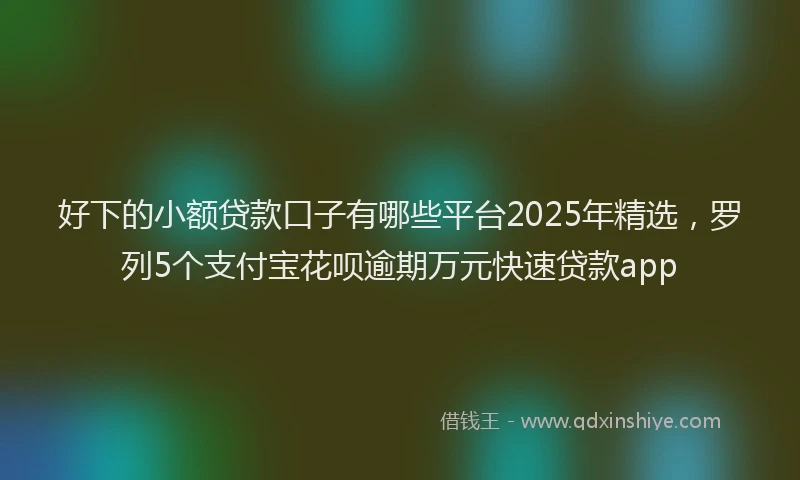 好下的小额贷款口子有哪些平台2025年精选，罗列5个支付宝花呗逾期万元快速贷款app