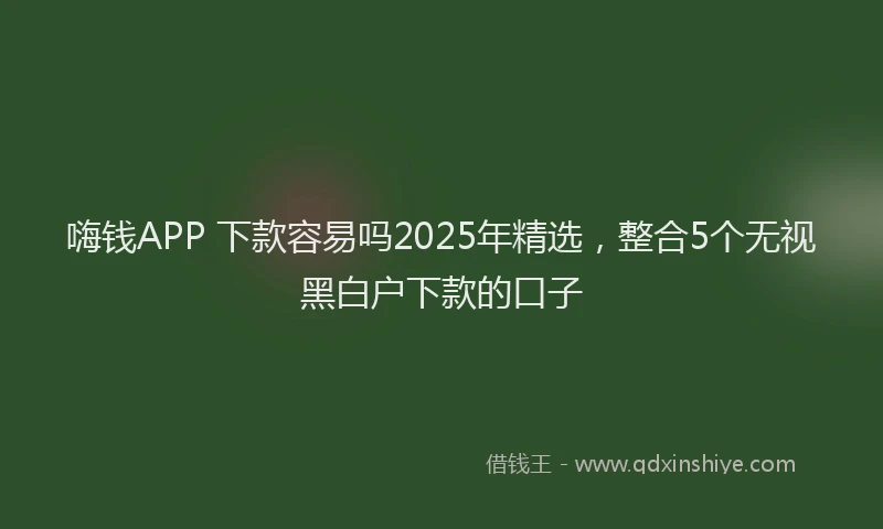 嗨钱APP 下款容易吗2025年精选，整合5个无视黑白户下款的口子