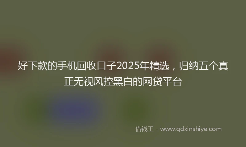 好下款的手机回收口子2025年精选，归纳五个真正无视风控黑白的网贷平台