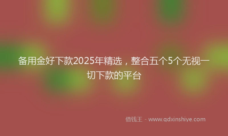 备用金好下款2025年精选，整合五个5个无视一切下款的平台