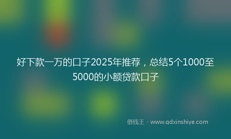 好下款一万的口子2025年推荐，总结5个1000至5000的小额贷款口子