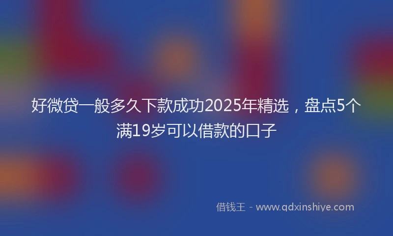 好微贷一般多久下款成功2025年精选，盘点5个满19岁可以借款的口子