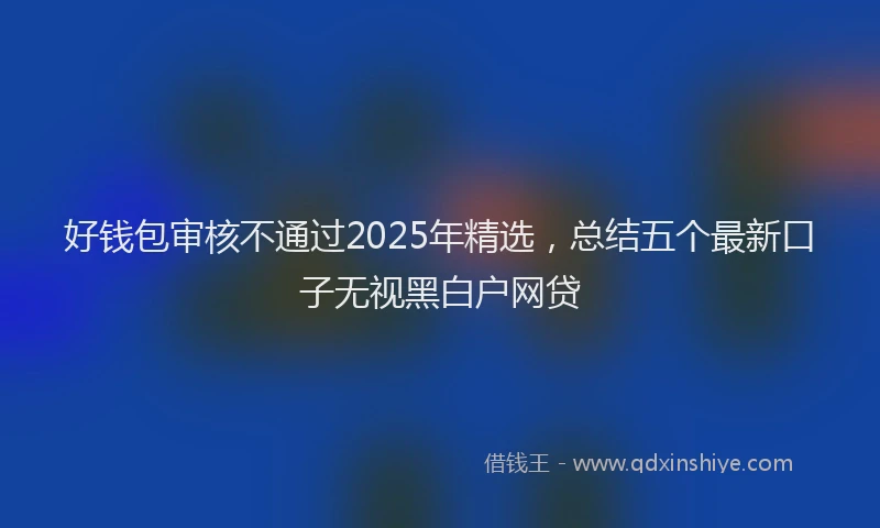 好钱包审核不通过2025年精选，总结五个最新口子无视黑白户网贷