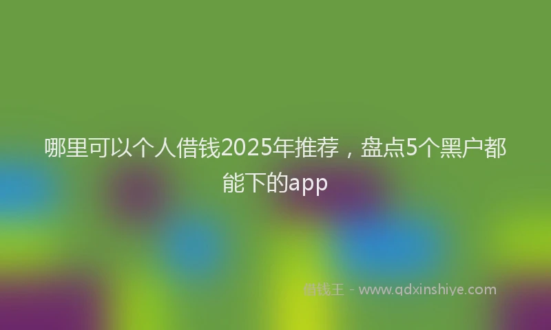 哪里可以个人借钱2025年推荐，盘点5个黑户都能下的app