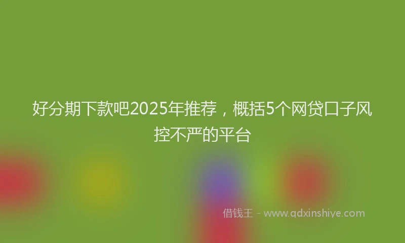 好分期下款吧2025年推荐，概括5个网贷口子风控不严的平台