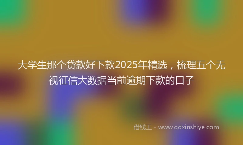 大学生那个贷款好下款2025年精选，梳理五个无视征信大数据当前逾期下款的口子