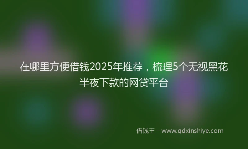 在哪里方便借钱2025年推荐，梳理5个无视黑花半夜下款的网贷平台