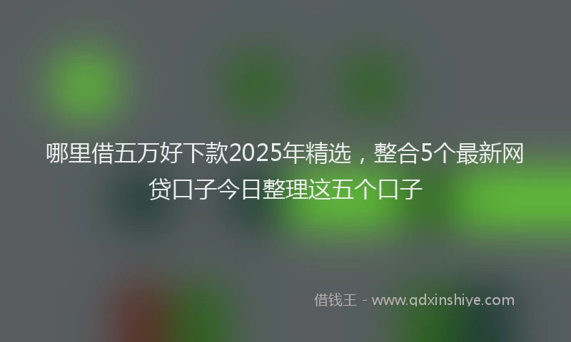 哪里借五万好下款2025年精选，整合5个最新网贷口子今日整理这五个口子