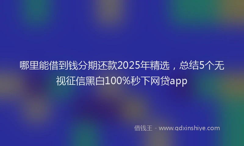 哪里能借到钱分期还款2025年精选，总结5个无视征信黑白100%秒下网贷app