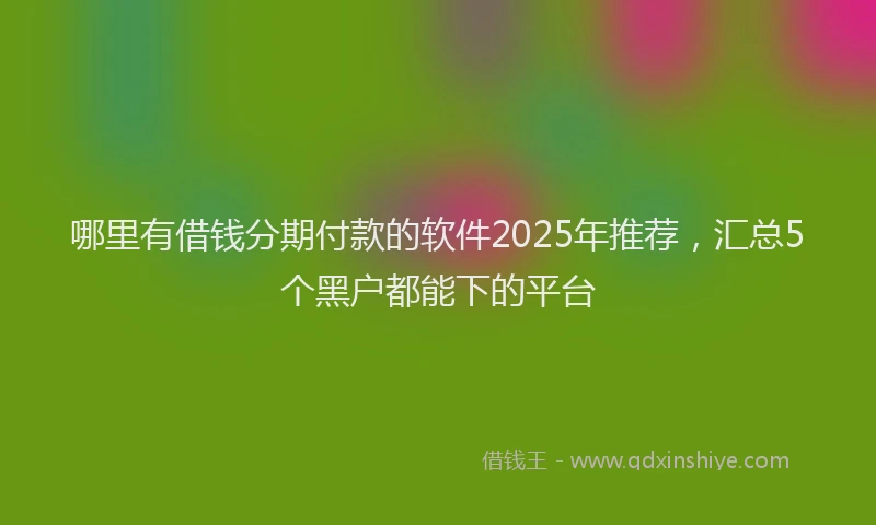 哪里有借钱分期付款的软件2025年推荐，汇总5个黑户都能下的平台
