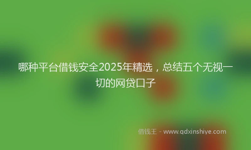 哪种平台借钱安全2025年精选，总结五个无视一切的网贷口子