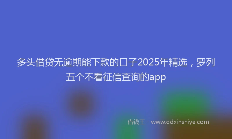 多头借贷无逾期能下款的口子2025年精选，罗列五个不看征信查询的app
