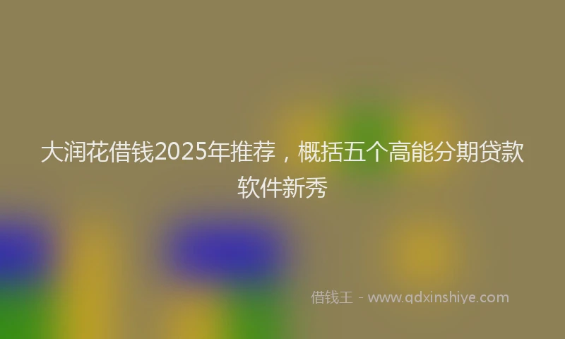 大润花借钱2025年推荐，概括五个高能分期贷款软件新秀