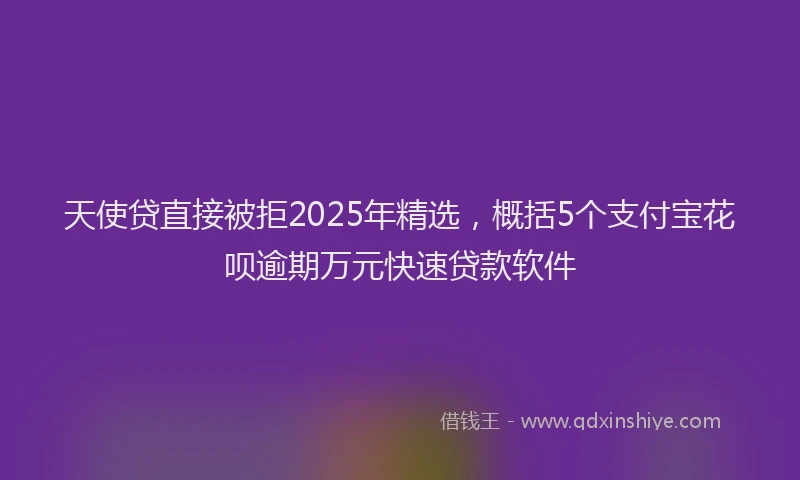 天使贷直接被拒2025年精选，概括5个支付宝花呗逾期万元快速贷款软件