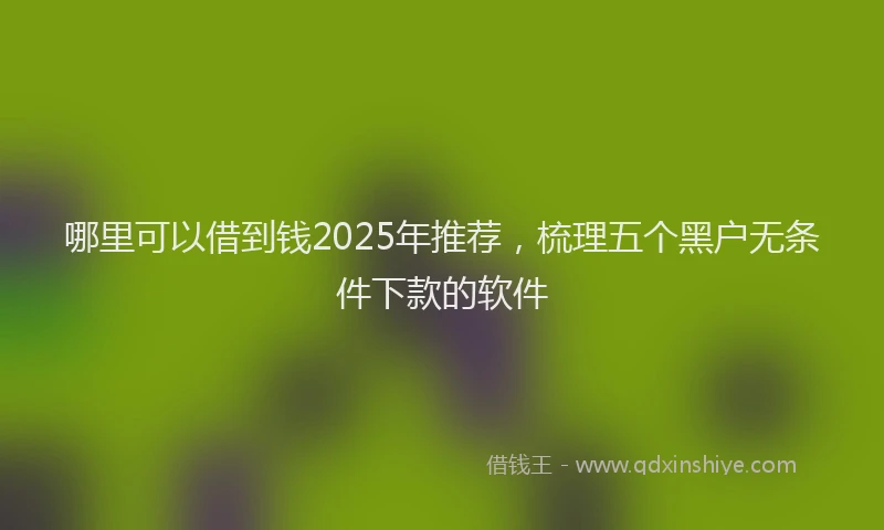 哪里可以借到钱2025年推荐，梳理五个黑户无条件下款的软件